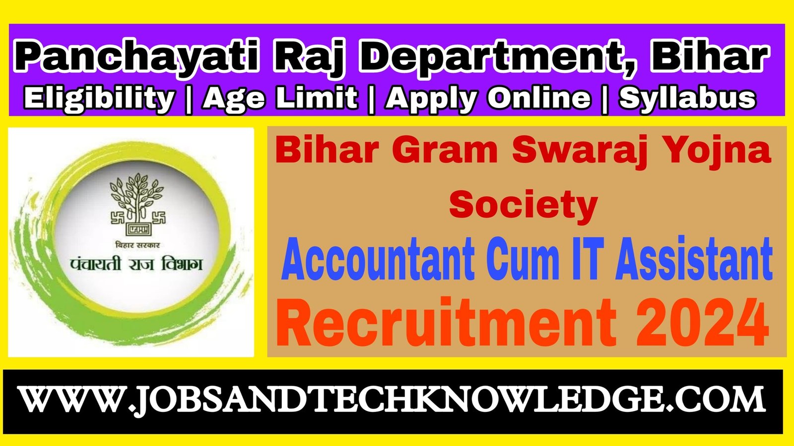 Bihar Lekhpal IT Sahayak Recruitment 2024, BGSYS Vacancy