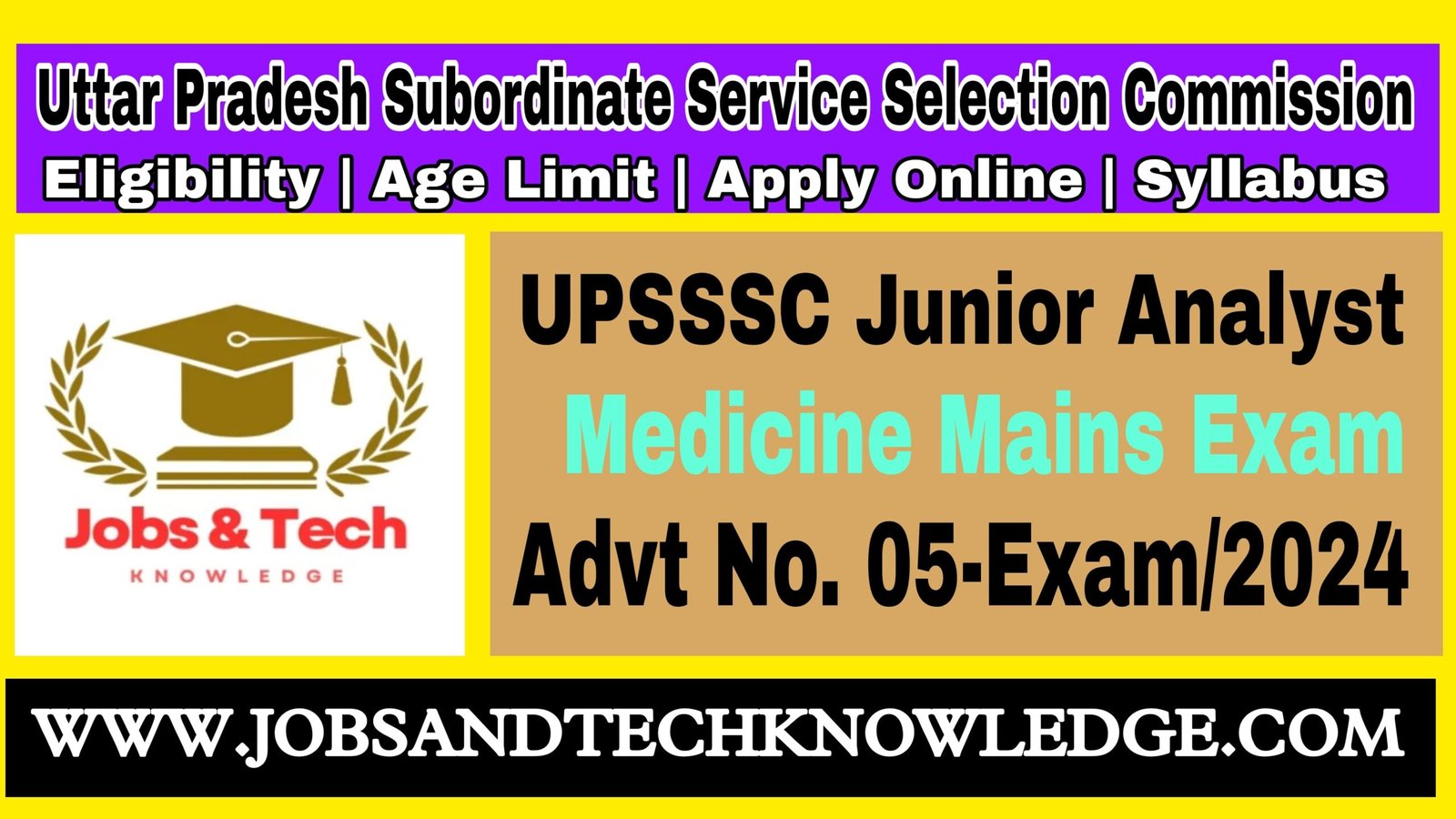 UPSSSC UP Junior Analyst Medicine (Drugs) Recruitment 2024 Apply Online for 361 Post