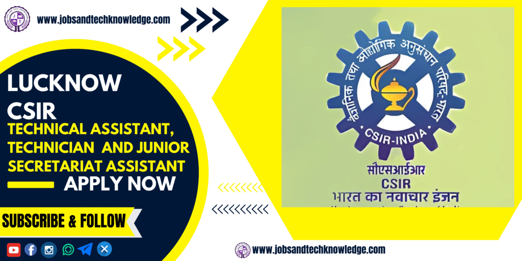 Lucknow CSIR Jobs 2025