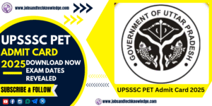 UPSSSC PET Admit Card