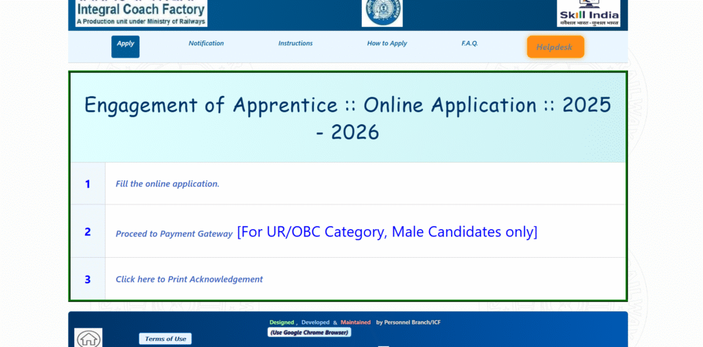 Railway ICF Apprentice